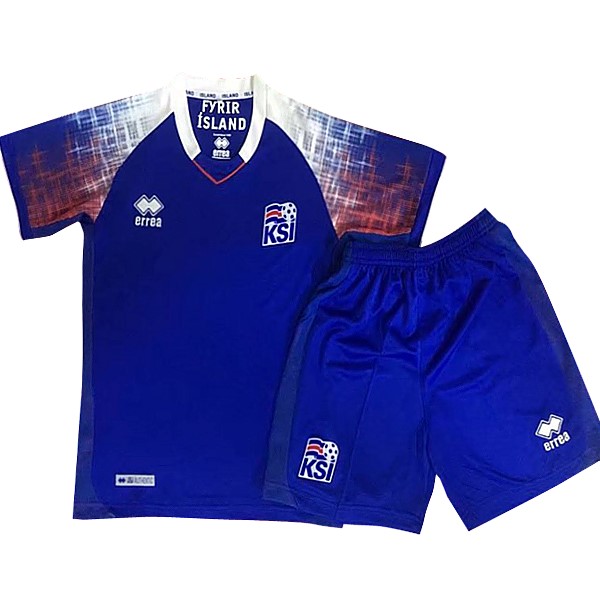 Camiseta Islandia 1ª Niño 2018 Azul